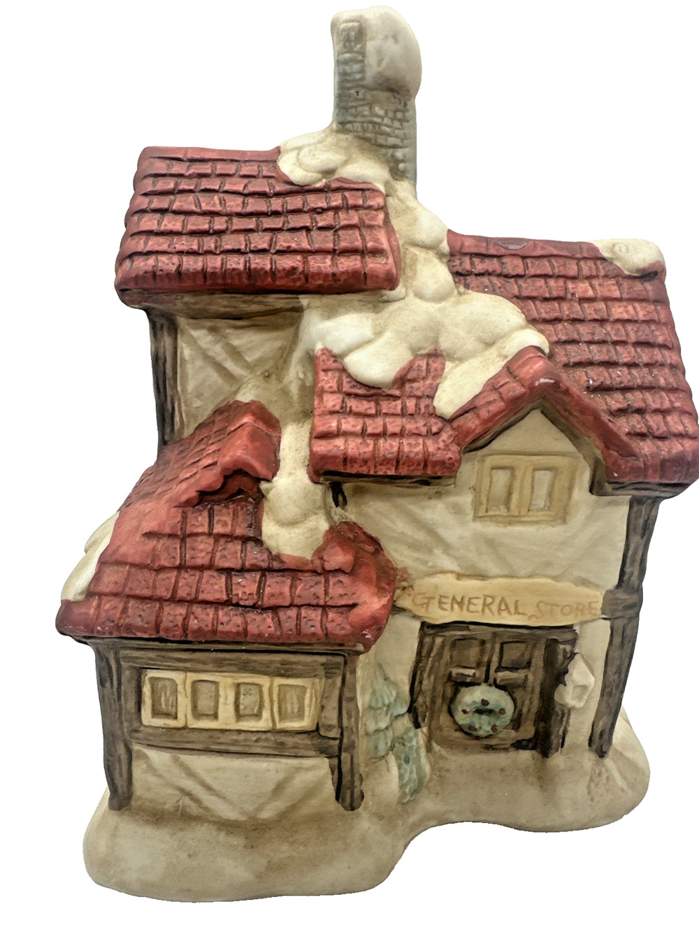 Ceramic Christmas Village General Store Building 6.25” Tall